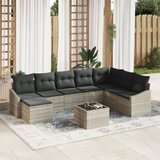 vidaXL 9-delni set vrtne sedežne garniture z blazinami Siva Polirattan, (22091294) | Shoptok.si