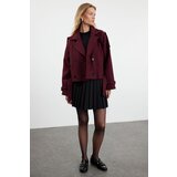 Trendyol claret red regular coat Cene