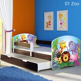 ACMA Dječji krevet s motivom, bočna wenge + ladica 160x80 cm - 01 Zoo | shoptok.hr
