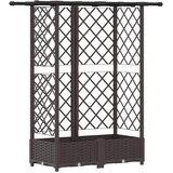 vidaXL Dvignjeno ležišče s trellisom in streho Rjava 124 x 40 x 123 cm, (5000287935) Cene