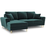 Cosmopolitan Design Petrolej zelena baršunasti sklopiva/s prostorom za odlaganje kutna garnitura (s lijevim kutom/s ležaljkom) Kyoto – | shoptok.hr