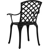 vidaXL 3-dijelni bistro set od lijevanog aluminija crni | shoptok.hr