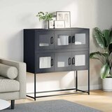 vidaXL Komoda antracitna 100,5x39x107 cm hladno valjano jeklo | Shoptok.si