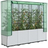 vidaXL Visoka greda s prevleko za rastlinjak videz ratana 160x40x153cm | Shoptok.si