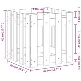 vidaXL Vrtno korito z ograjico črno 40x40x40 cm trdna borovina | Shoptok.si