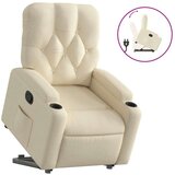 vidaXL Naslanjač s funkcijo vstajanja krem blago, (20927742) | Shoptok.si