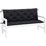  Jastuci za vrtnu klupu crni karirani 2 kom 150x50x7 cm tkanina | Eponuda.com