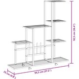  Stalak za cvijeće s kotačima 94,5 x 25 x 92,5 cm crni metalni | Eponuda.com