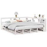  Knjižna postelja brez vzmetnice bela 200x200 cm trdna borovina, (22011674) | Shoptok.si