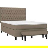  Krevet s oprugama i madracem smeđesivi 140 x 190 cm od tkanine | shoptok.hr