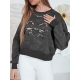 DStreet Bluza damska krótka oversize z motywem tie-dye DENVIS grafitowa | Shoptok.si