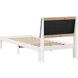  Okvir kreveta s uzglavljem Bijela i svijetlosiva 100 x 200 cm | shoptok.hr