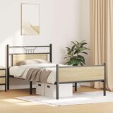  Posteljni okvir brez vzmetnice hrast 100x190 cm inženirski les, (21829439) | Shoptok.si