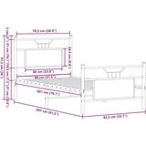 vidaXL Posteljni okvir brez vzmetnice hrast 80x200 cm inženirski les | Shoptok.si