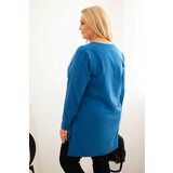 Kesi Women's blouse with a longer back and print cornflower blue | Shoptok.si