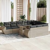  11-dijelni set vrtnih sofa poliratan s jastucima svijetlosivi | shoptok.hr