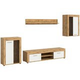 MID.YOU Dnevni Regal Jam, Bela, Barva Hrasta, 4-Delni | Shoptok.si