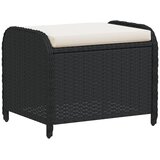  Vrtni tabure s jastukom crni 58x46x46 cm od poliratana | shoptok.hr