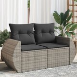 Maison Chic Vrtni kavč - Zunanji kavč z blazinami 2-sedežni siv poli ratan, (22043569) | Shoptok.si