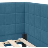  Kutni okvir kreveta s uzglavljem Plava 100 x 200 cm Baršun | shoptok.hr