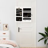  Zidni ormarić za nakit s ogledalom bijeli 37,5 x 10 x 67 cm | Eponuda.ba