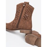 SEASTAR Openwork brown ankle boots | ePonuda.com