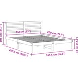 vidaXL Krevetna konstrukcija Smeđa 160 x 200 cm Čvrsta borova drva | shoptok.hr