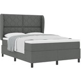 vidaXL Box Spring postelja z vzmetnico v temno sivi barvi, 140x200 cm tkanina | Shoptok.si