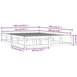  Okvir za krevet od masivnog drva 135 x 190 cm bračni | shoptok.hr