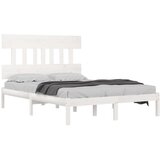  Okvir za krevet od masivne borovine bijeli 200 x 200 cm | shoptok.hr
