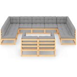  Sedežna garnitura 11-delna z blazinami trdna borovina | Shoptok.si