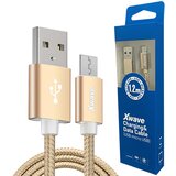 X Wave kabl USB2.0 na micro usb 1.2M,2A,aluminium,upleteni zlatni Cene