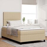 Box Spring postelja z vzmetnico & LED svetlobo Bež 120x200 cm Žametna tkanina, (22081277) | Shoptok.si