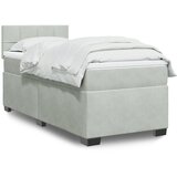 Maison Chic Box spring postelja - Vzmetna postelja z vzmetnico svetlo siva 80x200 cm žamet SL4192, (21904325) | Shoptok.si