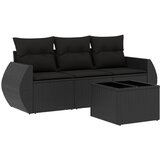  The Living Store Vrtna sedežna garnitura 4-delna z blazinami črna poli ratan - Vrtna Sedežna Garniture, (21465465) | Shoptok.si