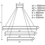  LED prigušiva viseći luster na sajli LED/85W/230V 3000-6500K + daljinski upravljač | Eponuda.com