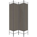 Sobna pregrada s 4 panela antracit 160 x 200 cm od tkanine | shoptok.hr