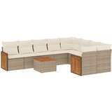 Maison Chic Seti vrtnega pohištva - Vrtna garnitura - Vrtni pohištvo set 10-delna z blazinami bež poli ratan, (21821693) | Shoptok.si