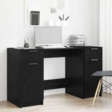 vidaXL Stol s ladicama Crni hrast 133 x 50 x 75 cm Konstruirano drvo Cijene