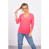 Kesi Pink neon blouse with V-neck Cijene