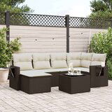 vidaXL 7-dijelni set vrtnih sofa od poliratana s jastucima smeđi | shoptok.hr