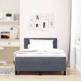 vidaXL Box Spring Bed z blazino Temno sivo 120x200 cm Žamet | Shoptok.si