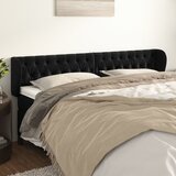  Uzglavlje s ušima crno 183x23x78/88 cm baršunasto | shoptok.hr