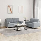 vidaXL 2-dijelni set sofa s jastucima svjetlosivi od tkanine Cijene