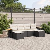 vidaXL 6-dijelni set vrtnih sofa s jastucima crni od poliratana | shoptok.hr
