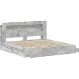  Okvir kreveta s pohranom s ladicama Betonska siva 200 x 200 cm | Eponuda.ba