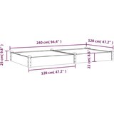 vidaXL Povišena vrtna gredica s oblogom smeđa 240x120x25 cm jelovina | shoptok.hr