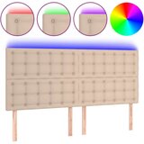 vidaXL LED uzglavlje boja cappuccina 200x5x118/128 cm od umjetna koža | shoptok.hr