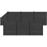 PANEL ograde 7 pcs WPC i aluminij Crna | shoptok.hr