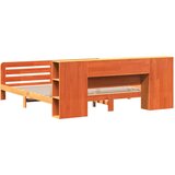  Posteljni okvir brez vzmetnice vošč. rjav 200x200 cm borovina, (21610792) | Shoptok.si